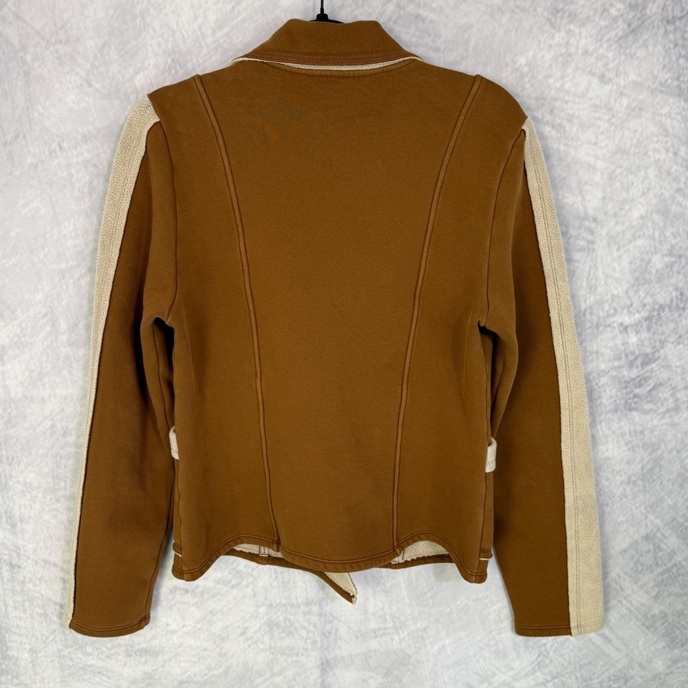 XCVI Hanford Moto Jacket Womens sz M Brown Asymmetrical chic western boho - Picture 2 of 9